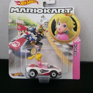 Hot Wheels Mario Kart Princess Peach P-Wing 1:64 Diecast Car New